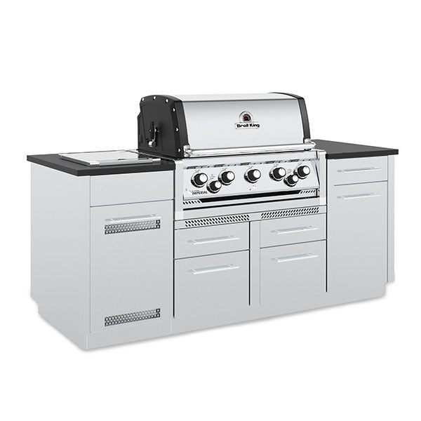 Broil King Imperial S 590i 5-Burner Gas Grill Center - With Rotisserie, & Side Burner - Stainless Steel - 896844 LP / 896847 NG