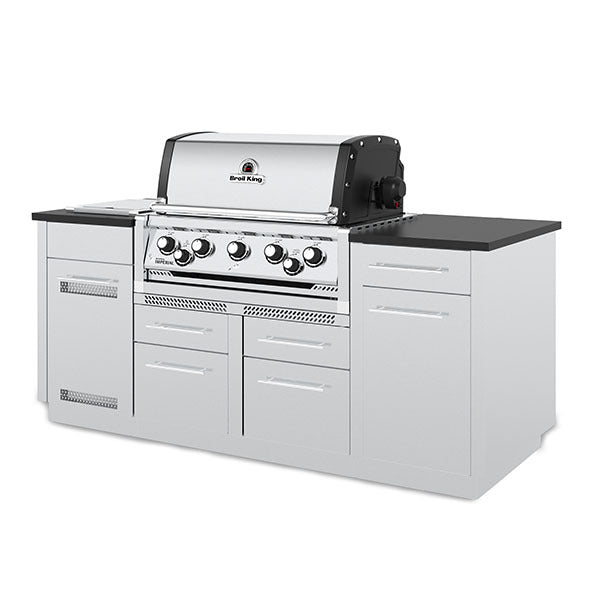 Broil King Imperial S 590i 5-Burner Gas Grill Center - With Rotisserie, & Side Burner - Stainless Steel - 896844 LP / 896847 NG