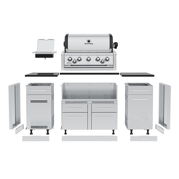 Broil King Imperial S 590i 5-Burner Gas Grill Center - With Rotisserie, & Side Burner - Stainless Steel - 896844 LP / 896847 NG