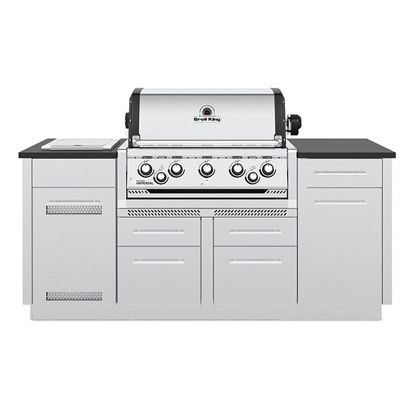 Broil King Imperial S 590i 5-Burner Gas Grill Center - With Rotisserie, & Side Burner - Stainless Steel - 896844 LP / 896847 NG