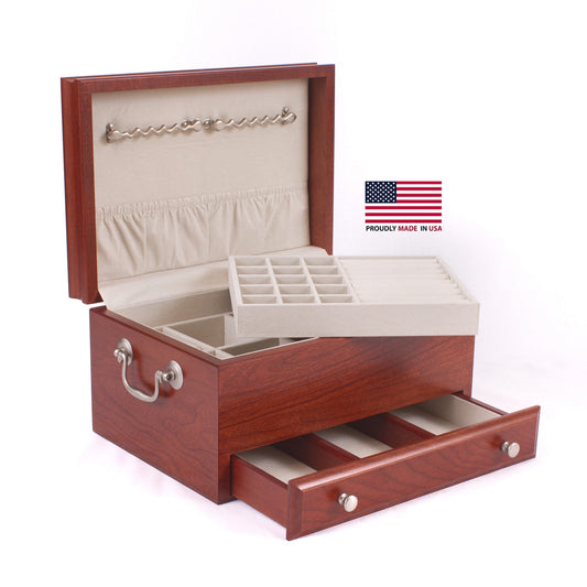 Contessa Jewelry Box | Lift Out Tray and Drawer
