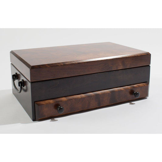 Exotic Flaming Amish Birch Jewelry Box | Single Drawer