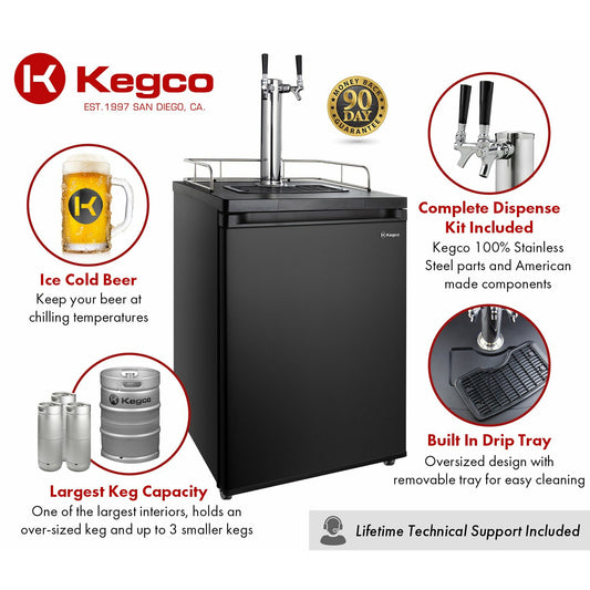 Kegco 24" Wide Dual Tap Homebrew Beer Kegerator