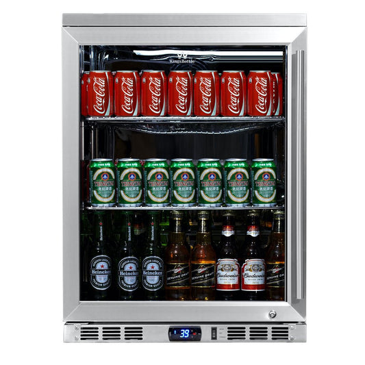 KingsBottle 24” Wide Beverage Center | Holds 126 Cans | Heated Glass Door | KBU55M