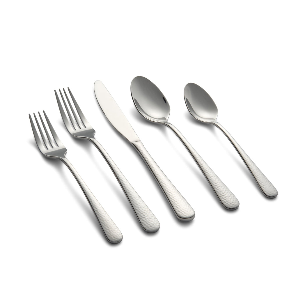 Kenne Hammered Mirror 20-Piece Flatware Set