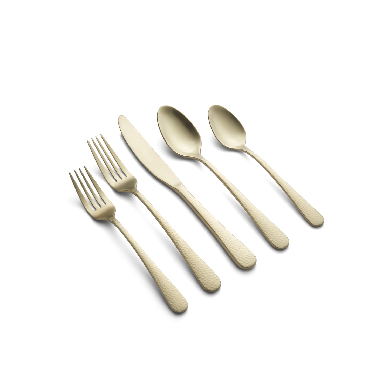 Kenne Hammered Champagne Satin 20-Piece Flatware