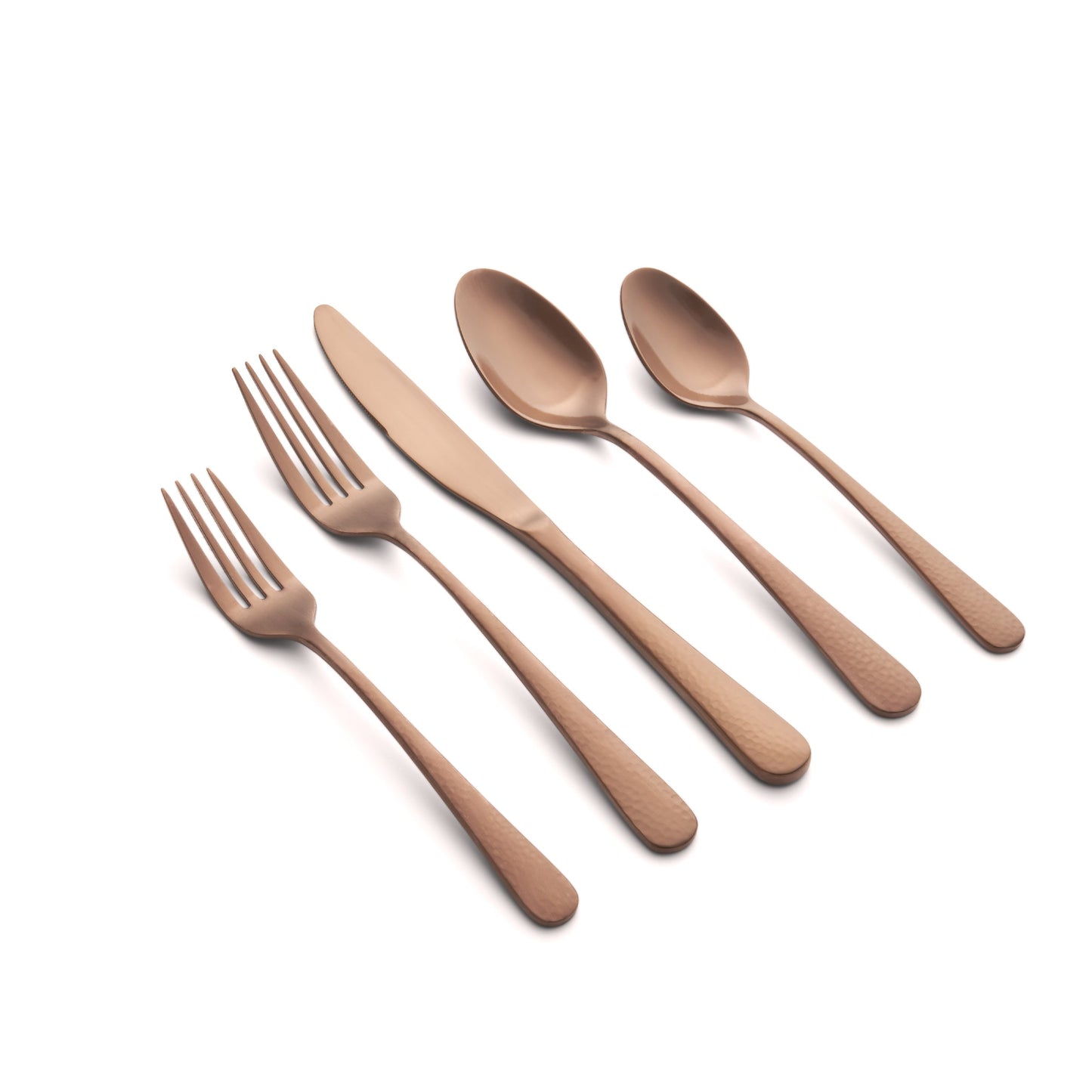 Kenne Hammered Copper Satin 20-Piece Flatware Set