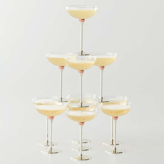 Rosy Glow 2-Piece Champagne Saucer Set
