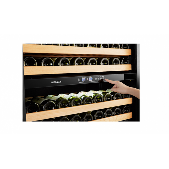 LanboPro 32" Wide, 287 Bottle Dual Zone Wine Cooler | French Doors | Black Exterior Finish