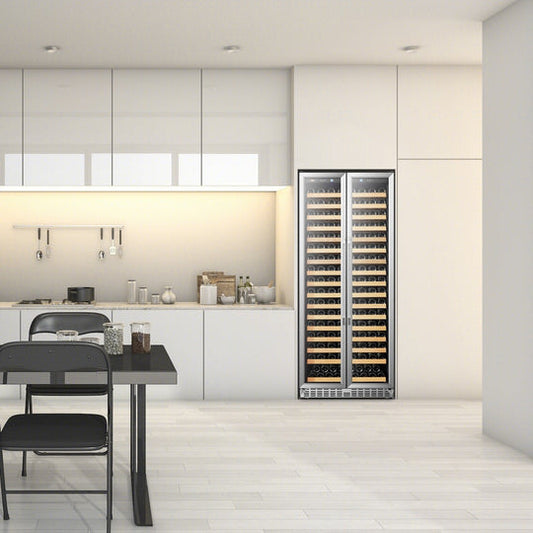 Lanbo 32" Wide, 289 Bottle Single Zone Luxury Wine Cooler | French Doors