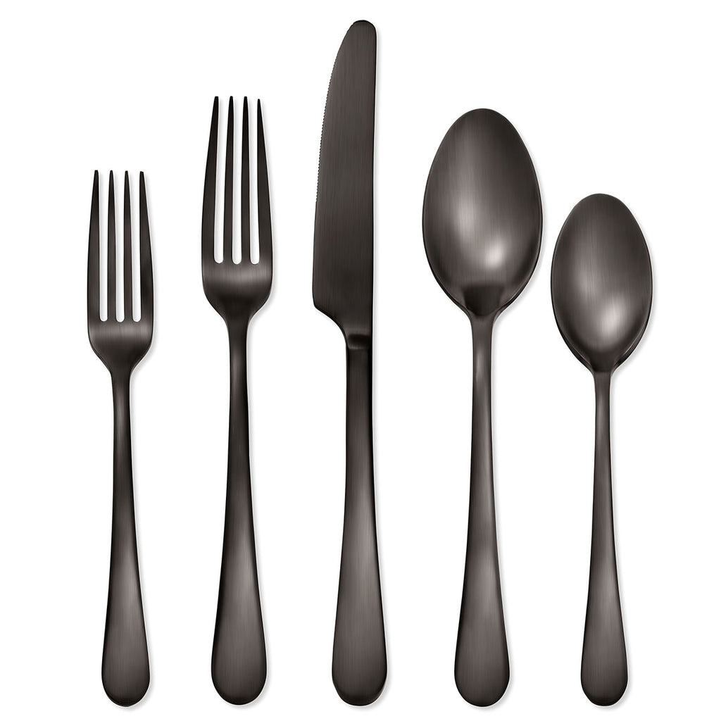 Mirabella Satin Gunmetal Titanium 20pc Flatware Set