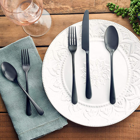 Mirabella Satin Gunmetal Titanium 20pc Flatware Set