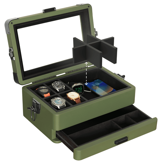 10 Slot Military Watch Box