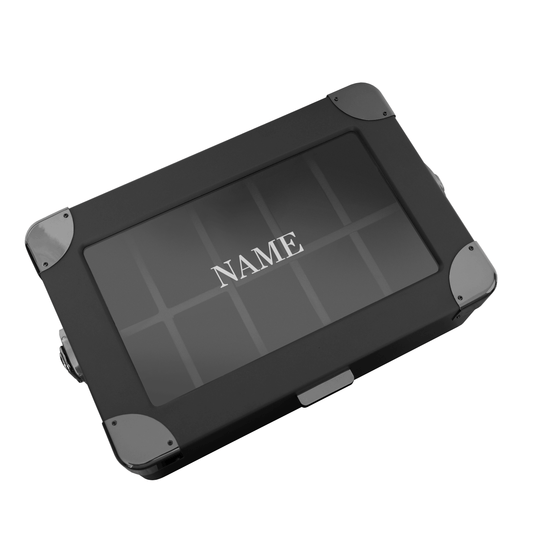 10 Slot Military Watch Box - Black Edition