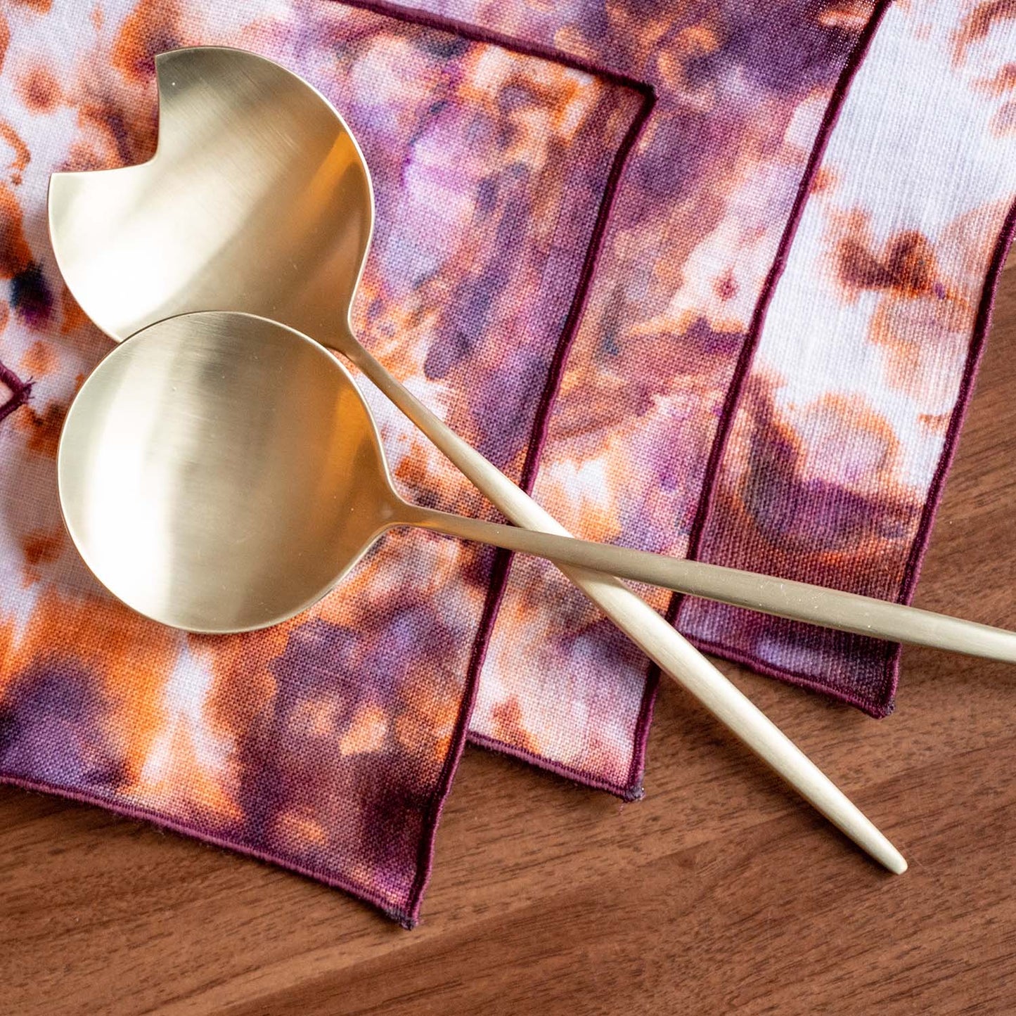 Gaze Champagne Satin 2-Piece Serve Set