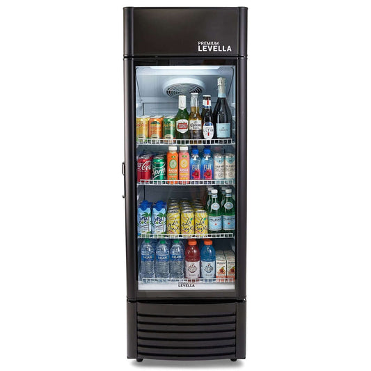 Premium Levella Display Refrigerator | Black Exterior Finish | Sizes 9, 12.5, and 15.5 Cu. Ft.