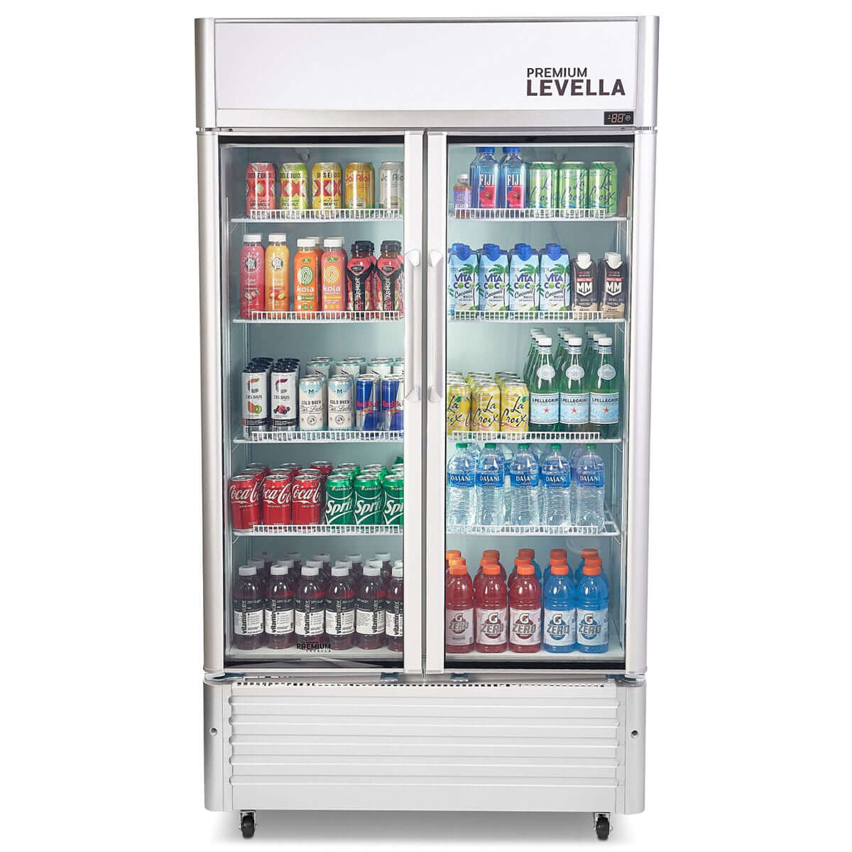 18 cu.ft Commercial Display Refrigerator | Double Doors | Silver | PRN185DX