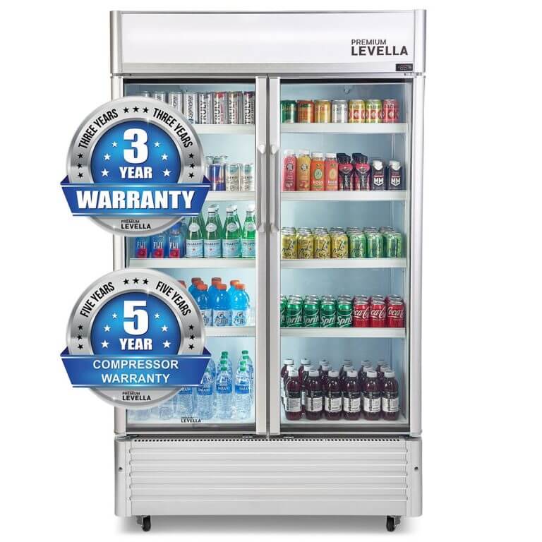 29 cu.ft Commercial Display Refrigerator | Double Doors | Silver | PRN290DX