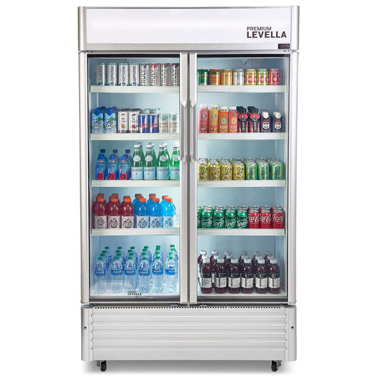 21 cu.ft Commercial Display Refrigerator | Double Doors | Silver | PRN210DX