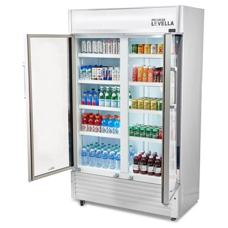 29 cu.ft Commercial Display Refrigerator | Double Doors | Silver | PRN290DX