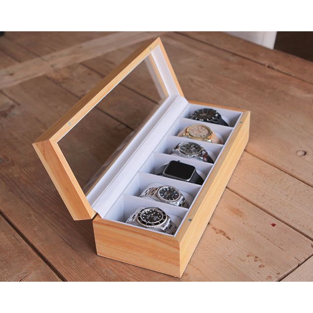 Pine Wood Watch Box - 6 Slot