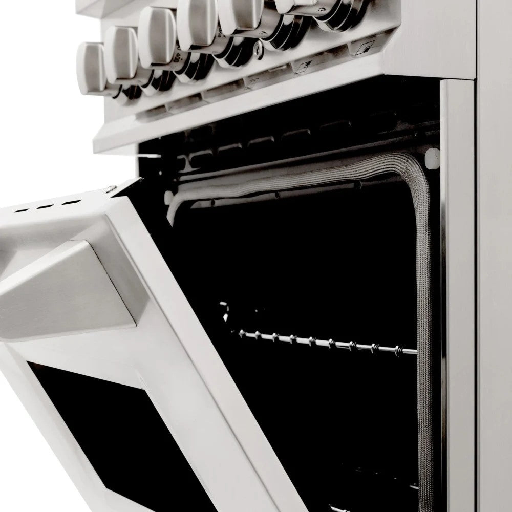 ZLINE 24" Dual Fuel Range with Gas Stove and Electric Oven in Stainless Steel (RA-24)