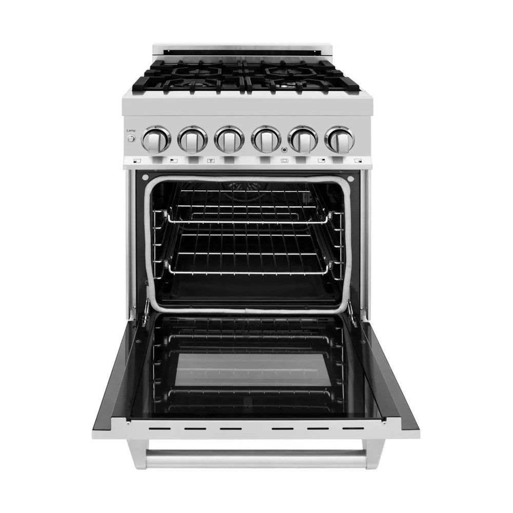 ZLINE 24" Dual Fuel Range with Gas Stove and Electric Oven in Stainless Steel (RA-24)