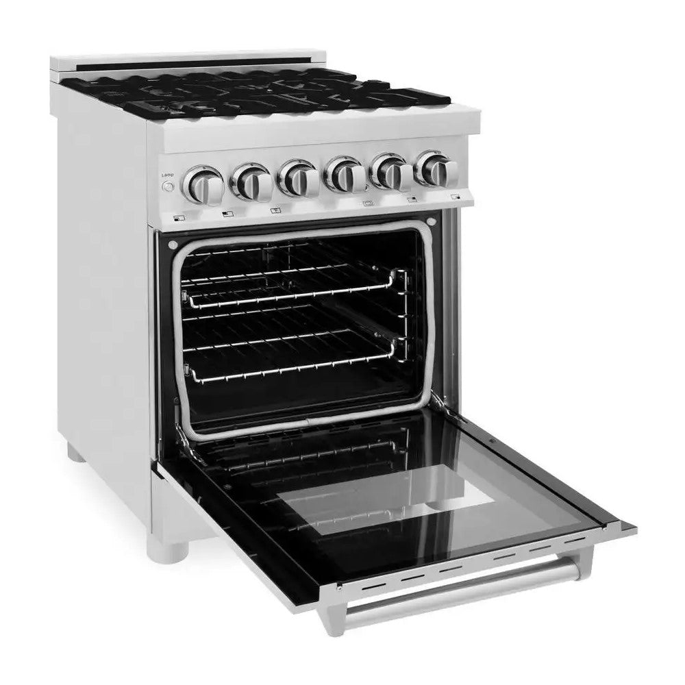 ZLINE 24" Dual Fuel Range with Gas Stove and Electric Oven in Stainless Steel (RA-24)