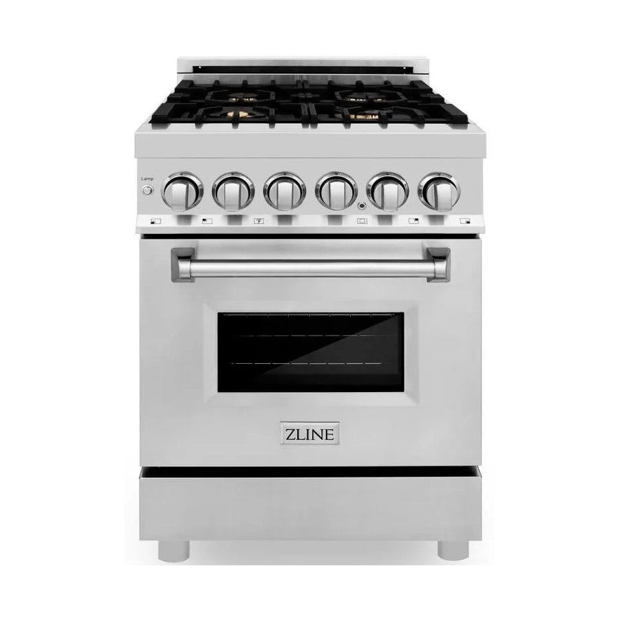 ZLINE 24" Dual Fuel Range with Gas Stove and Electric Oven in Stainless Steel (RA-24)