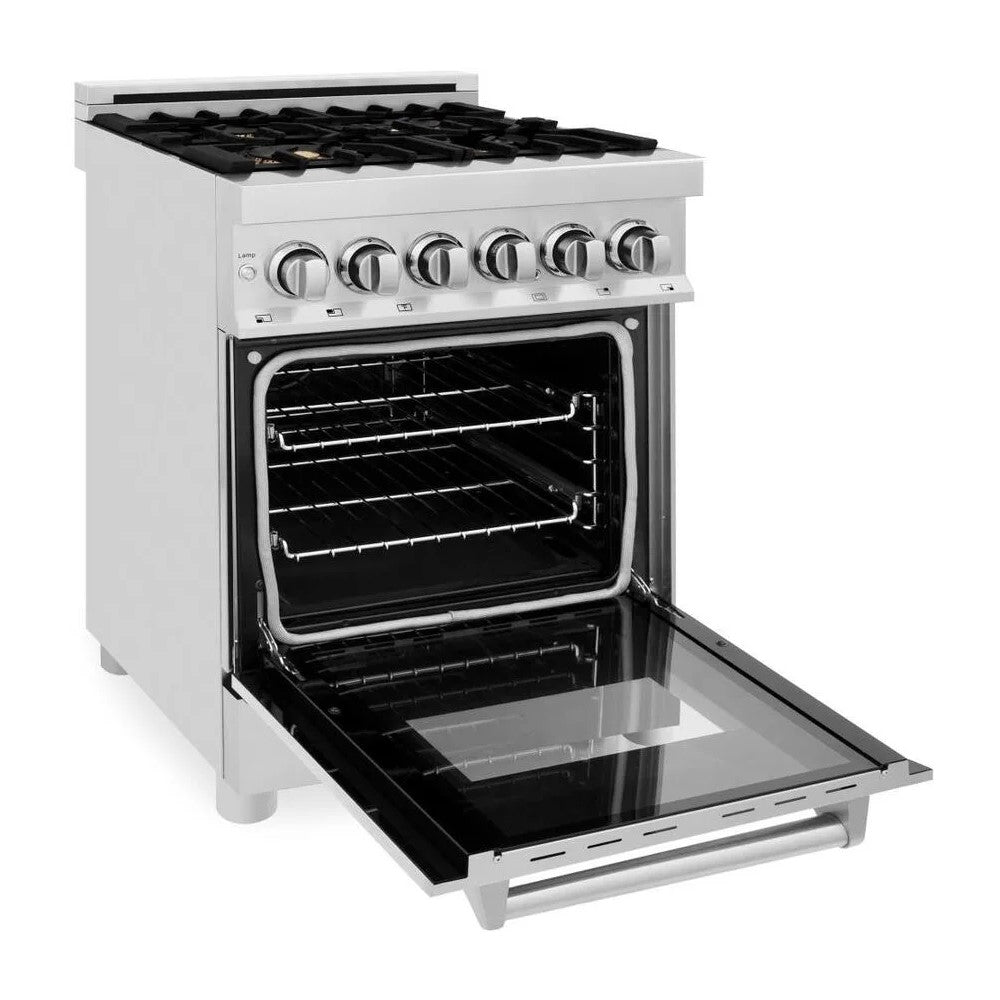 ZLINE 24" Dual Fuel Range with Gas Stove and Electric Oven in Stainless Steel (RA-24)