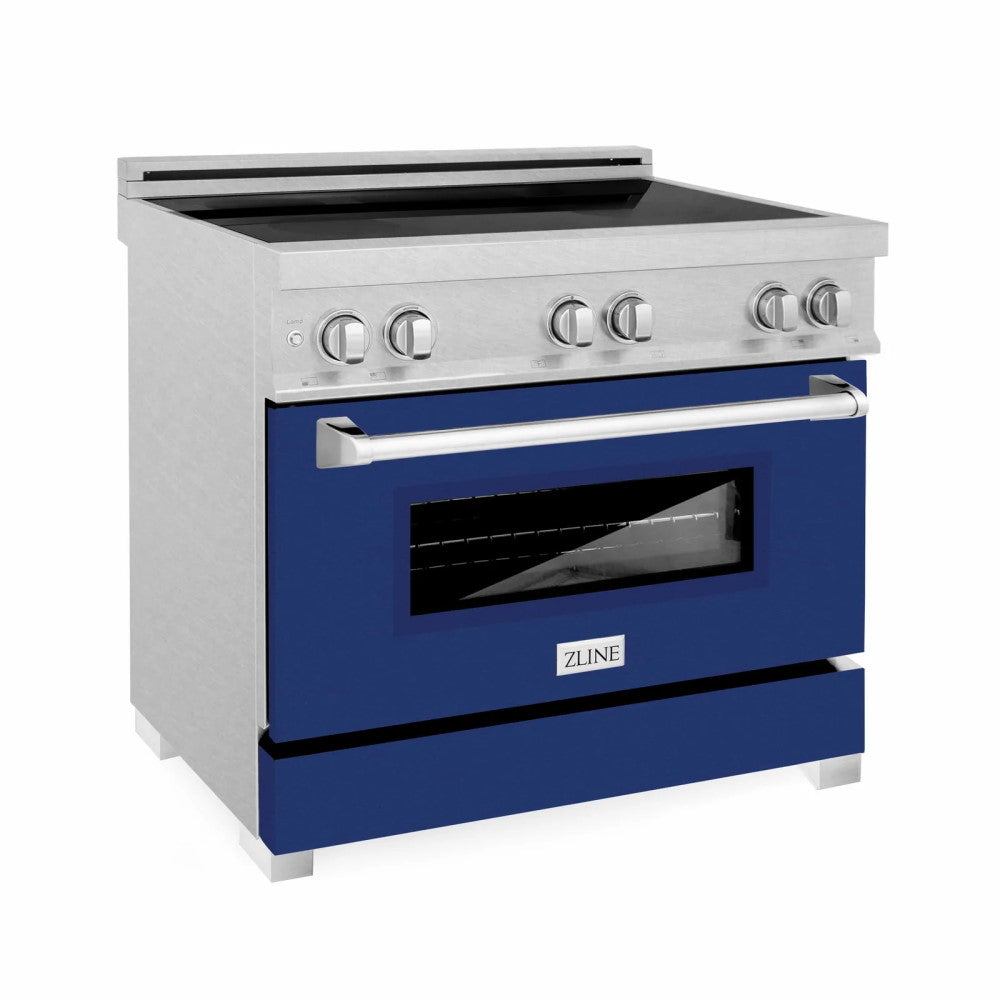 ZLINE 36" Induction Range in DuraSnow® with a 4 Element Stove and Electric Oven (RAINDS-SN-36)