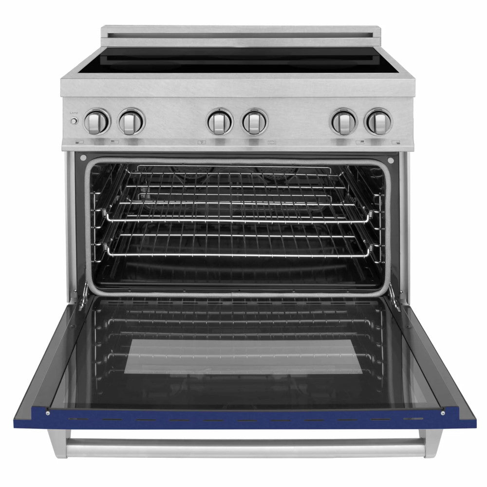 ZLINE 36" Induction Range in DuraSnow® with a 4 Element Stove and Electric Oven (RAINDS-SN-36)