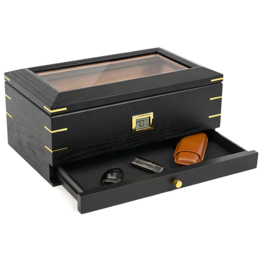 Royal Glass Top Cigar Humidor | Holds 90 Cigars