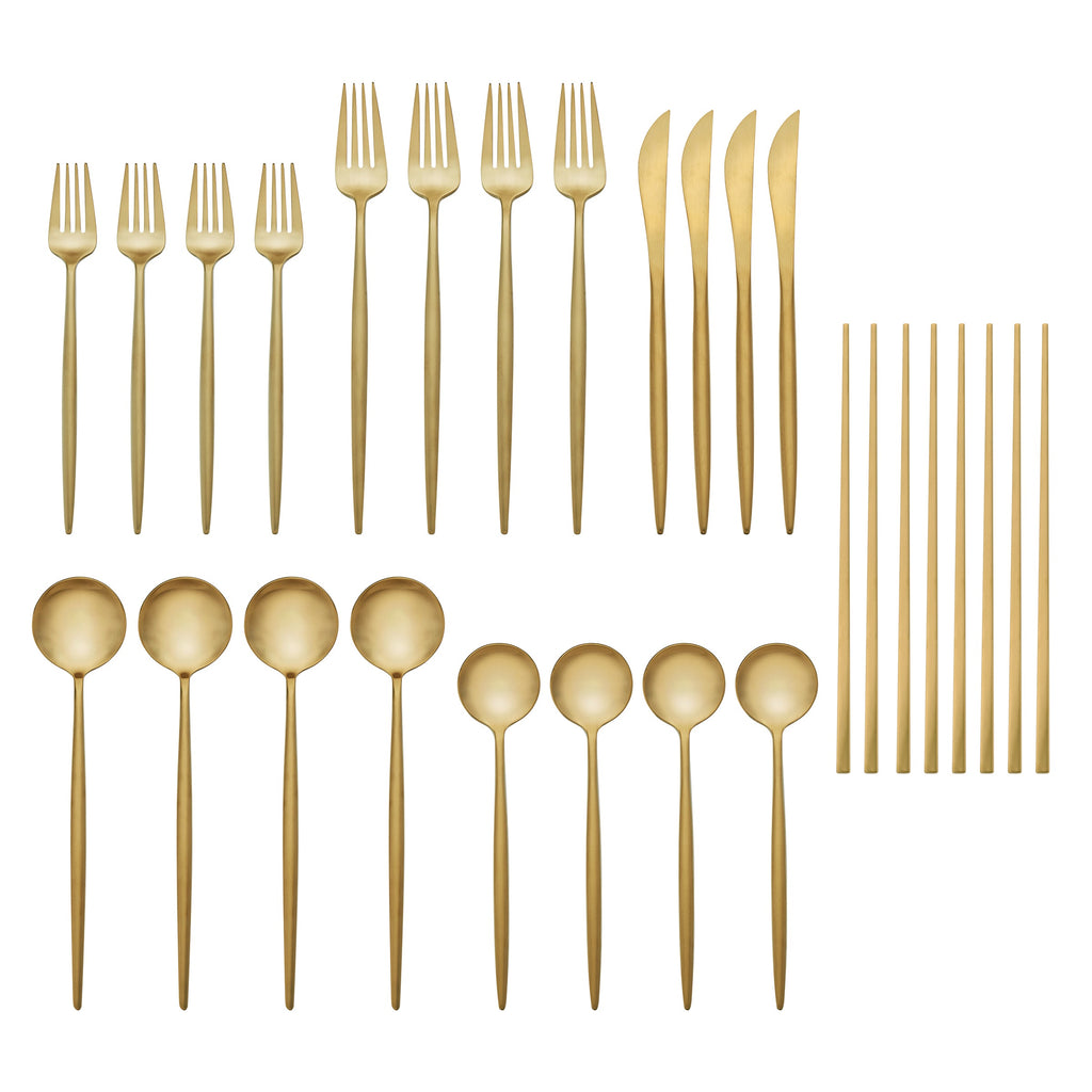 Zephyr Gold 28 Piece Chopsticks Set