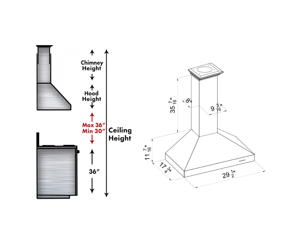 ZLINE 8KL3S Wall Mount Range Hood in Durasnow Stainless Steel