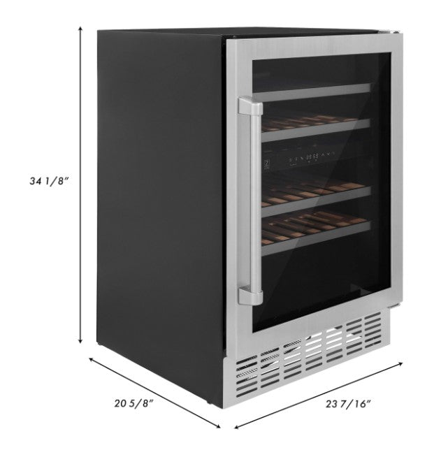 ZLINE 24" Monument Dual Zone 44-Bottle Wine Cooler in Stainless Steel