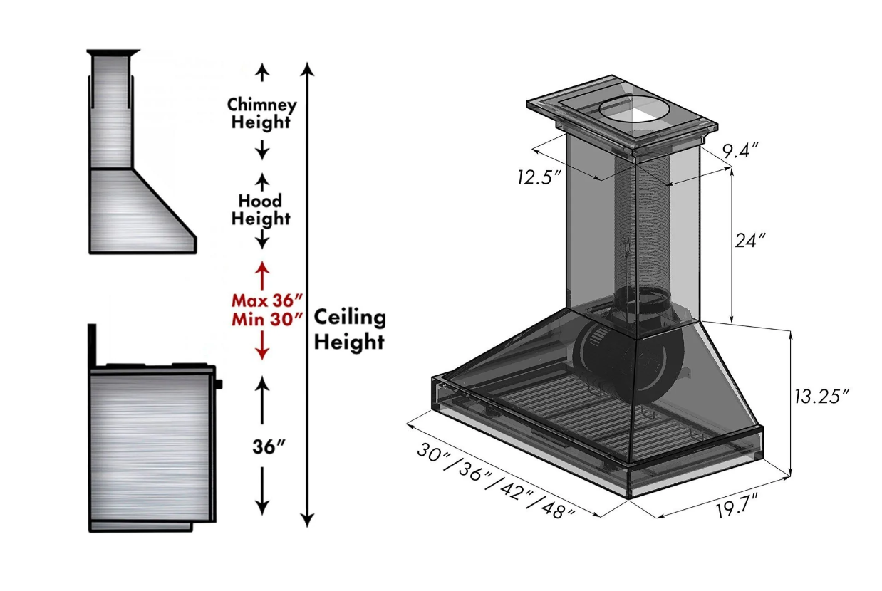 ZLINE KBUF Unfinished Wooden Wall Mount Range Hood