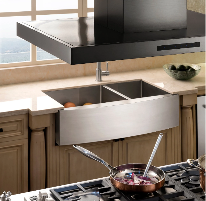 ZLINE BSKE Island Range Hood in Black Stainless Steel