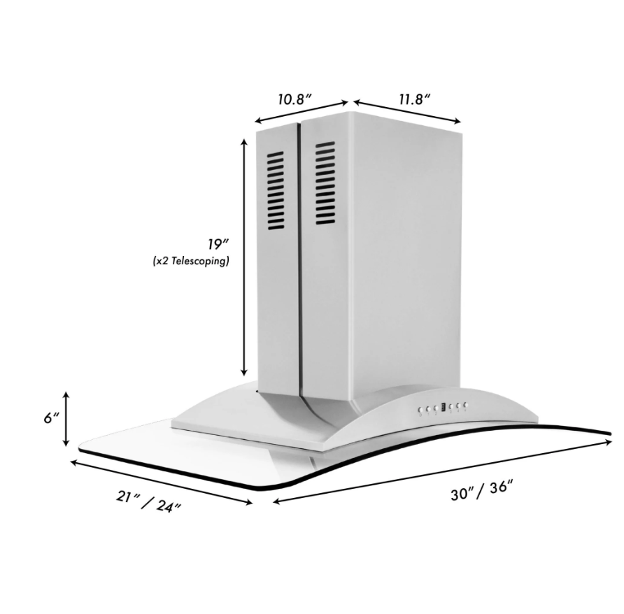 ZLINE GL9i Island Range Hood in Stainless Steel