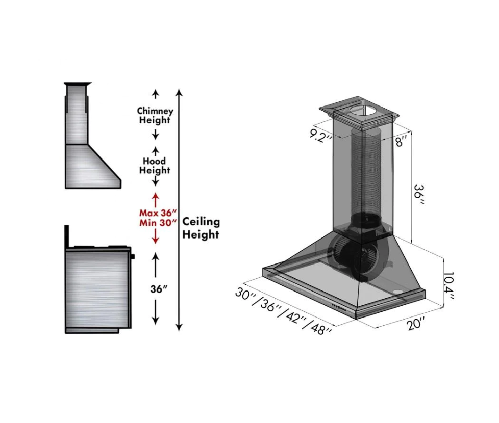 ZLINE 8KBB Designer Series Wall Mount Range Hood