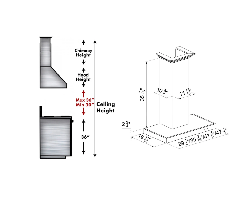 ZLINE 8KES Wall Mount Range Hood in Durasnow Stainlesss Steel