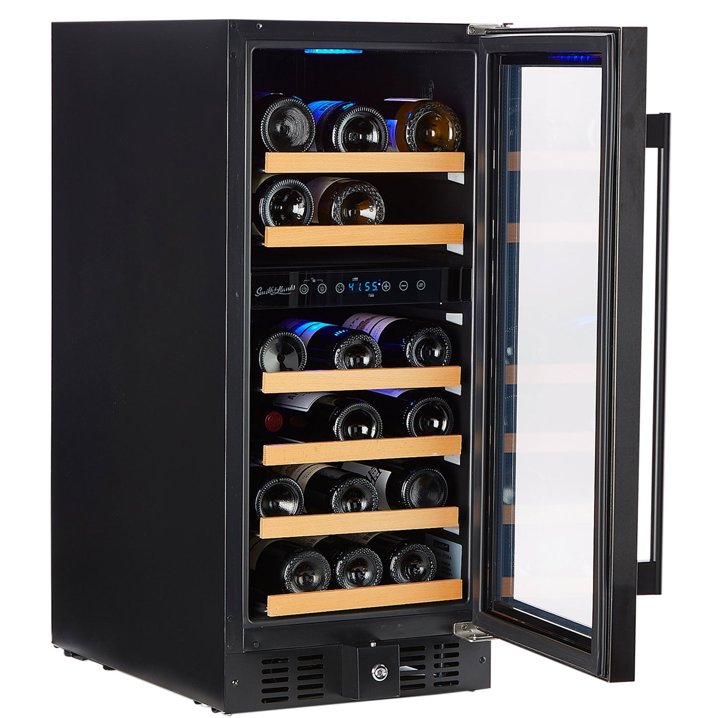 Smith & Hanks 15" Black Stainless Dual Zone Wine Cooler | Holds 32 Bottles | RW88DRBSS