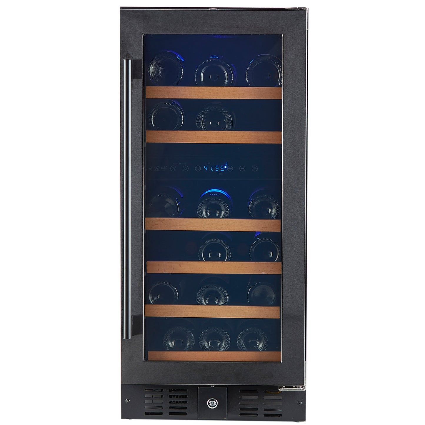 Smith & Hanks 15" Black Stainless Dual Zone Wine Cooler | Holds 32 Bottles | RW88DRBSS