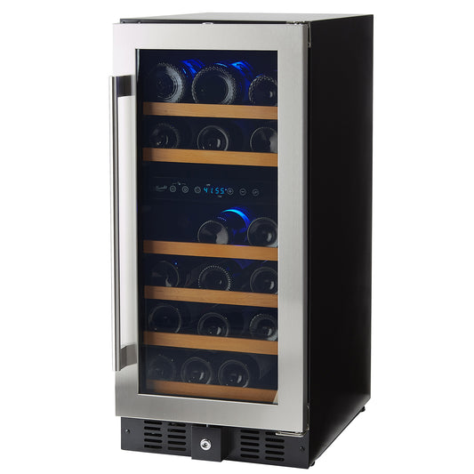Smith & Hanks 15" Dual Zone Deluxe Wine Cooler | Holds 32 Bottles  | RW88DRE