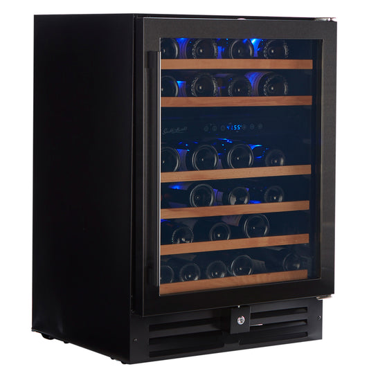 Smith & Hanks 24" Black Stainless Dual Zone Wine Cooler | Holds 46 Bottles | RW145DRBSS