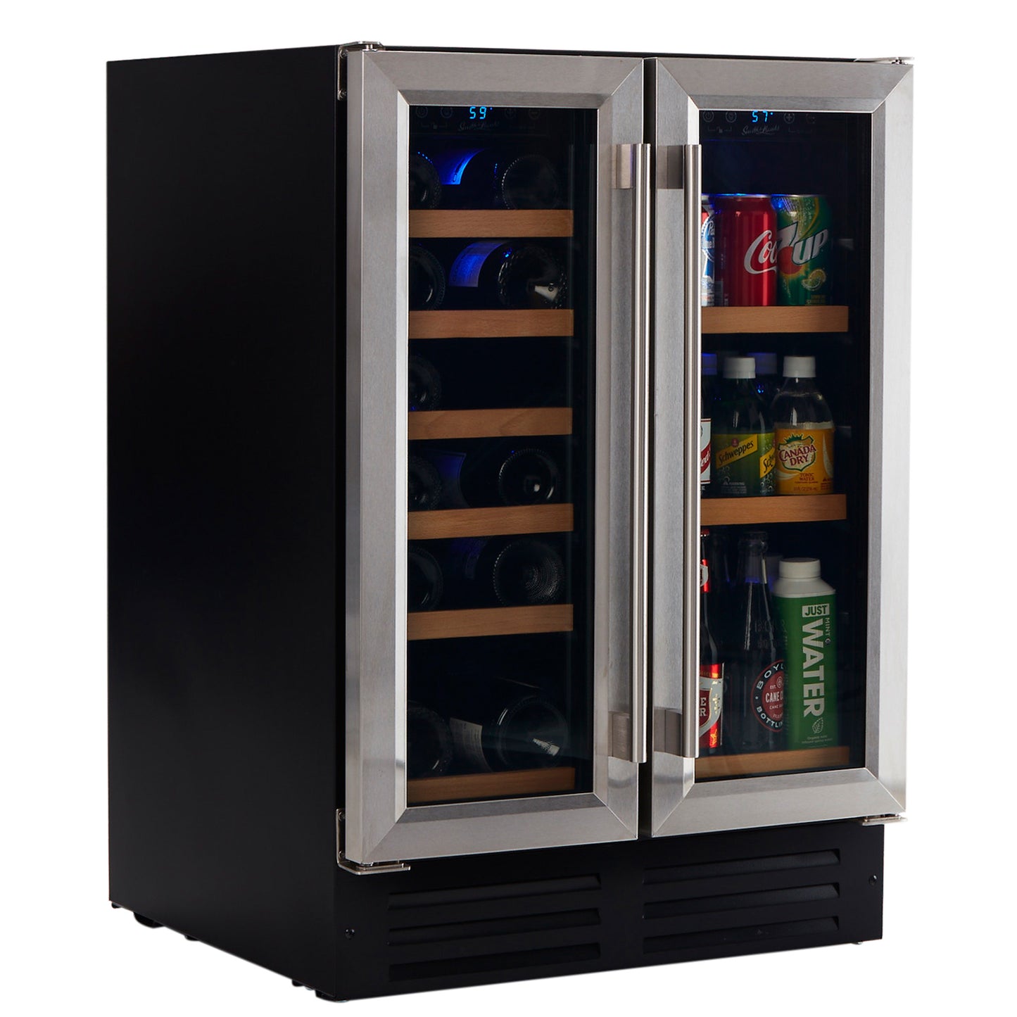 Smith & Hanks 24" Dual Zone Wine and Beverage Combo | Holds 19 Bottles and 58 Cans | BEV116D