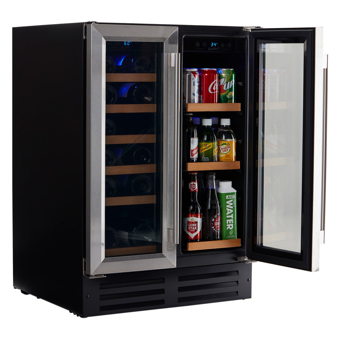 Smith & Hanks 24" Dual Zone Wine and Beverage Combo | Holds 19 Bottles and 58 Cans | BEV116D