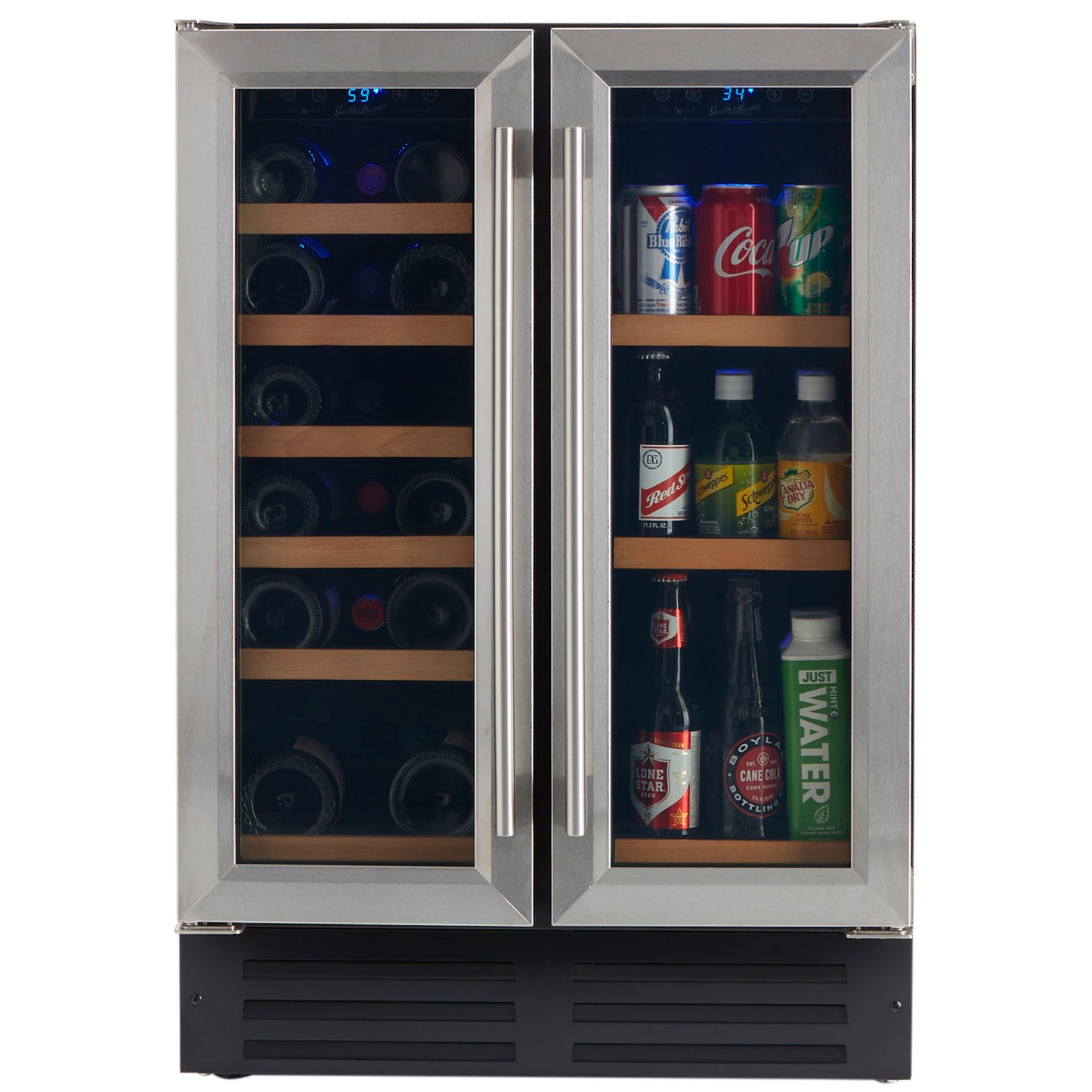 Smith & Hanks 24" Dual Zone Wine and Beverage Combo | Holds 19 Bottles and 58 Cans | BEV116D