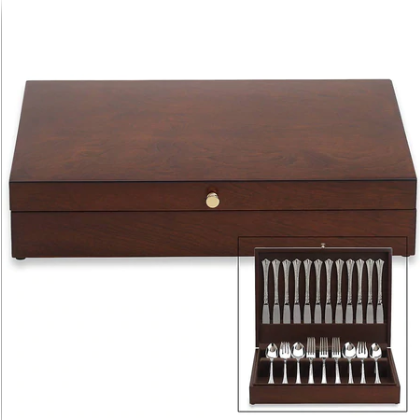 Reed & Barton Eureka Mahogany Finish Flatware Chest | Holds 108 Pieces
