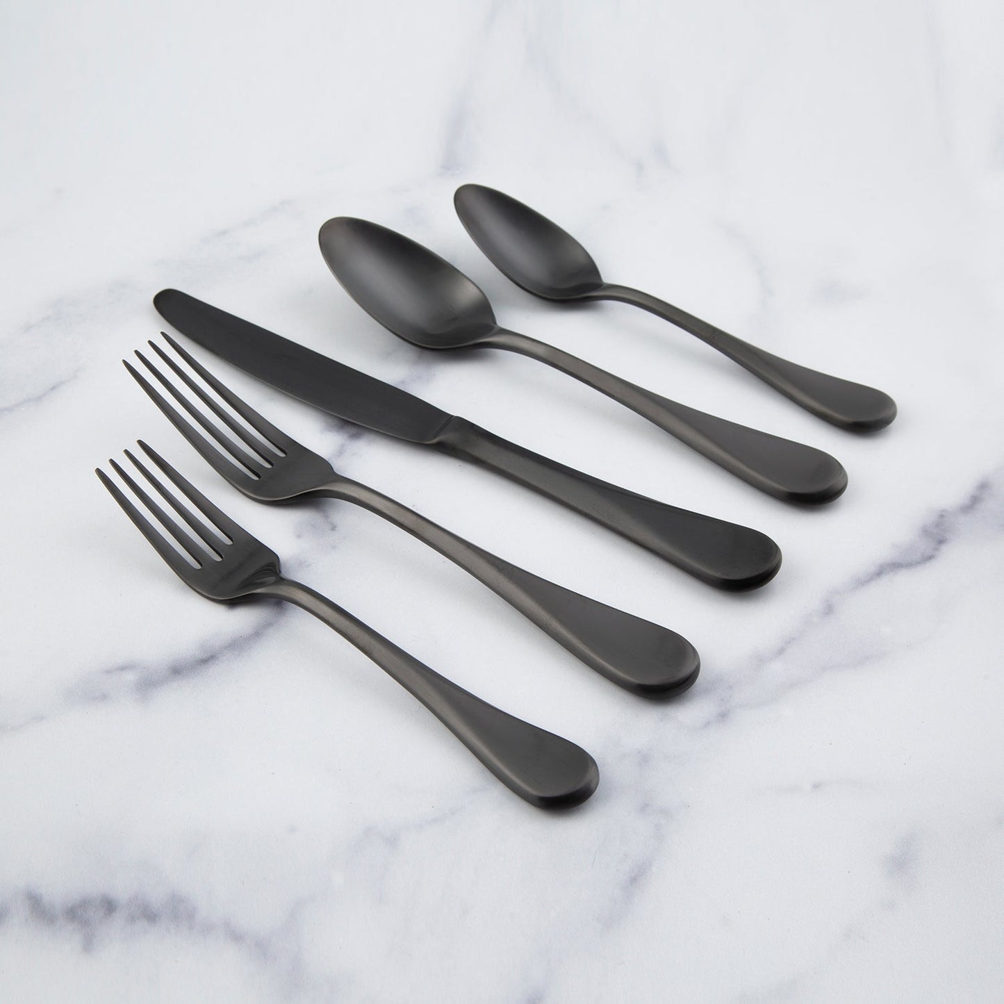 Eloquence Black Satin 20-Piece Flatware Set